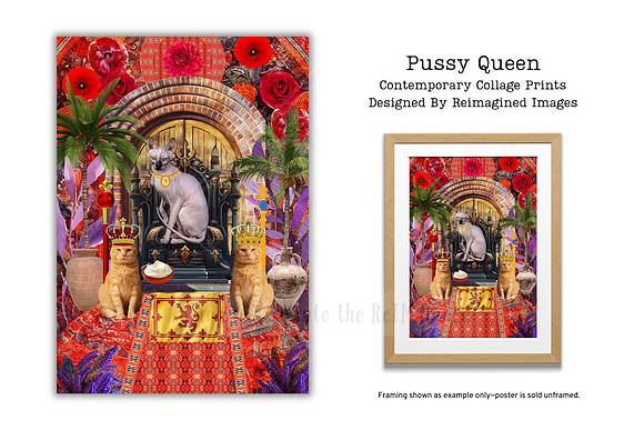 Pussy Queen - Collage Print For Sale - Reimagined Images
