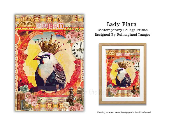 Lady Elara - Collage pages and fodder - Contemporary Collage Art Prints For Sale