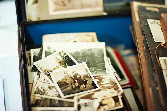 Vintage Photos being prepped for scanning