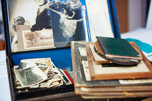 Vintage Photos being prepped for scanning