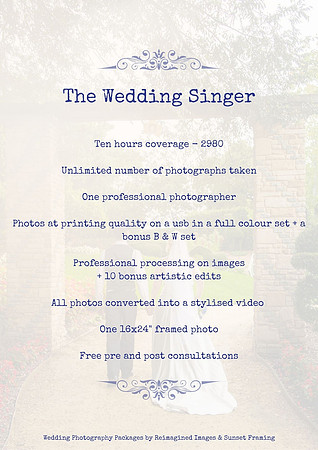 The Wedding Singer Wedding Photography Package - Mid North Coast