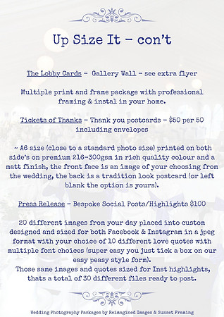 Up size your Wedding Photography Packages - Mid North Coast