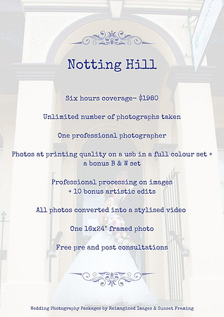 Notting Hill Wedding Photography Package - Mid North Coast