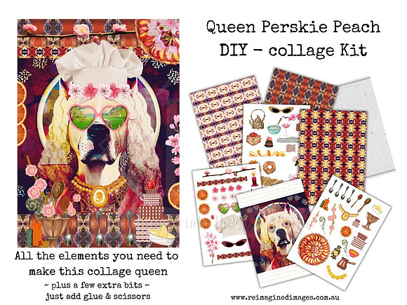 Queen 8 - Queen Perskie Peach - DIY Collage Craft Kit