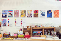 Colourful paper collections displayed at The Papery creative workshop space.