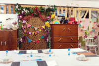 Inside The Papery creative studio decorated with colourful papers and artwork.