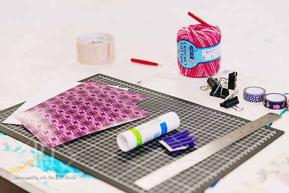Materials prepared for a beginner journal binding workshop at The Papery creative studio in Port Macquarie.