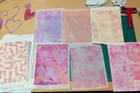 Handmade papers and creative samples displayed at The Papery.