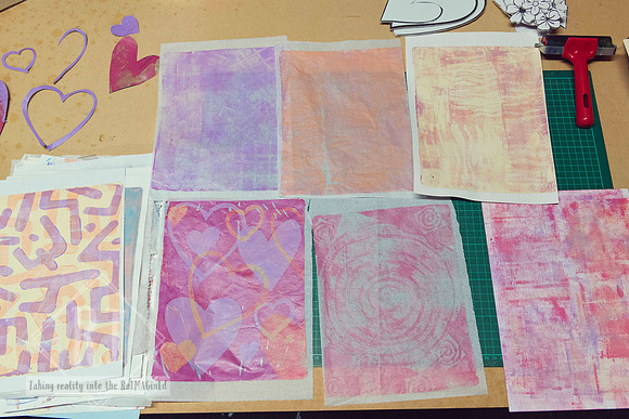 Handmade papers and creative samples displayed at The Papery.