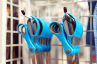 Colourful scissors and creative tools inside The Papery studio in Port Macquarie.