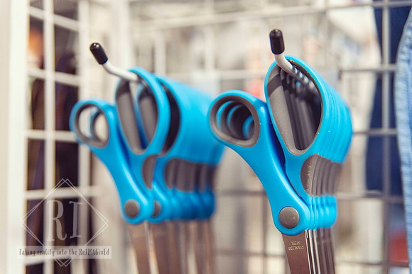 Colourful scissors and creative tools inside The Papery studio in Port Macquarie.