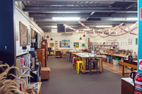 Creative studio and workshop area at The Papery in Port Macquarie.