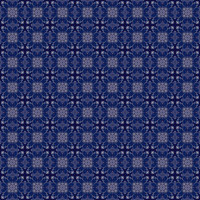 Seamless geometric surface pattern featuring repeating symmetrical motifs in deep navy, indigo and soft silver with a richly textured appearance.