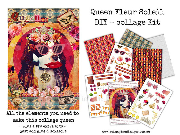 Queen 5 - Queen Fleur Soleil - DIY Collage Craft Kit