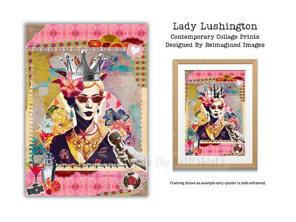 Lady Lushington - Contemporary Collage Art Prints For Sale