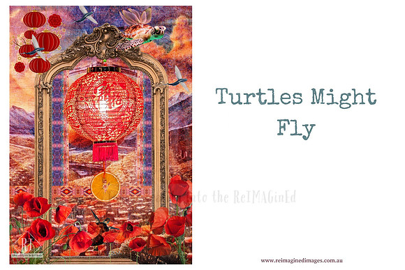 Turtles Might Fly - A DIY Collage Fodder Kit