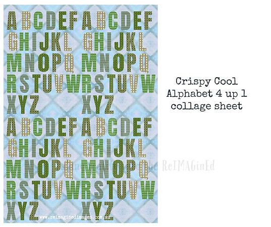 Crispy Cool Alphabet 4 up 1 collage sheet