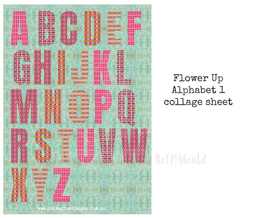 Flower Up Alphabet 1 collage sheet