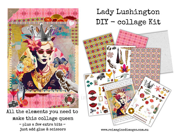 Queen 31 - Lady Lushington - DIY Collage Craft Kit