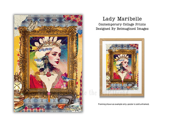 Lady Maribelle - Contemporary Collage Art Prints For Sale