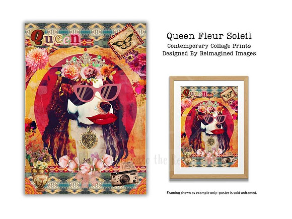 Queen Fleur Soleil - Contemporary Collage Art Prints For Sale