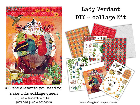 Queen 16 - Lady Verdant - DIY Collage Craft Kit