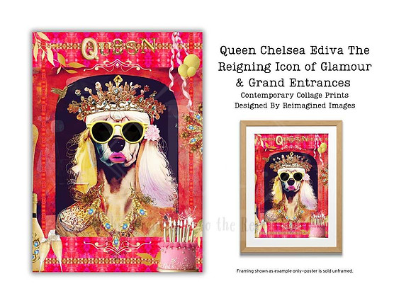 Queen Chelsea Ediva The Reigning Icon of Glamour & Grand Entrances - Contemporary Collage Art Prints For Sale