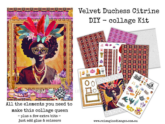 Queen 32 - Velvet Duchess Citrine - DIY Collage Craft Kit