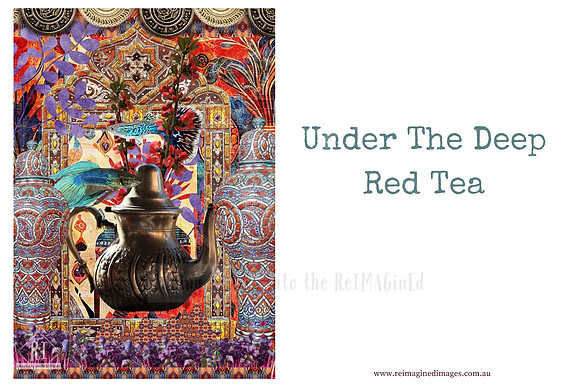Under The Deep Red Tea - A DIY Collage Fodder Kit