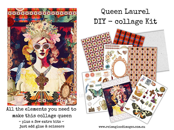 Queen 30 - Queen Laurel - DIY Collage Craft Kit