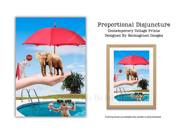 Proportional Disjuncture - Contemporary Collage Prints for sale, Designed By Reimagined Images