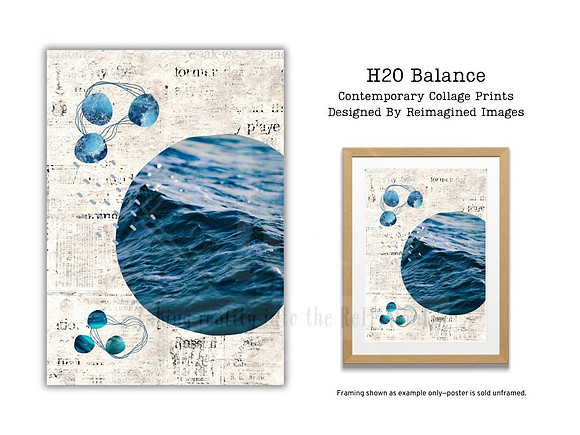 H2O Balance - Contemporary Collage Prints for sale, Designed By Reimagined Images