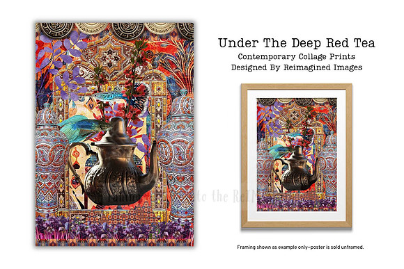 Under the deep red tea - Collage Print For Sale - Reimagined Images