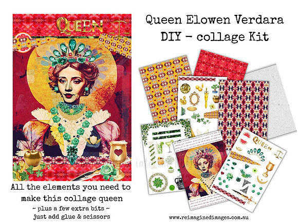 Queen 35 - Queen Elowen Verdara - DIY Collage Craft Kit