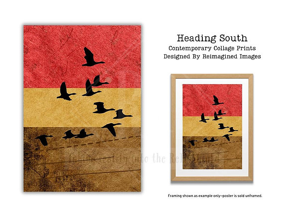 Heading South - Contemporary Collage Prints for sale, Designed By Reimagined Images