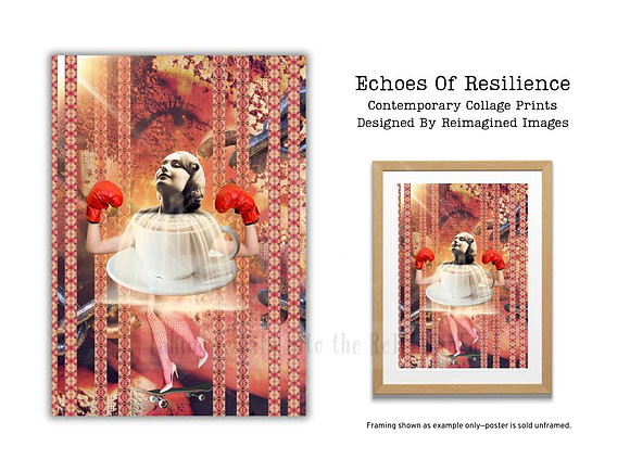 Echoes Of Resilience - Contemporary Tradigital Collage Prints for sale, Designed By Reimagined Images