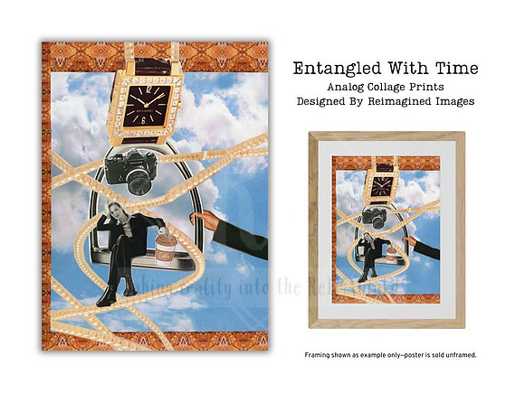 Entangled With Time - Contemporary Collage Prints for sale, Designed By Reimagined Images
