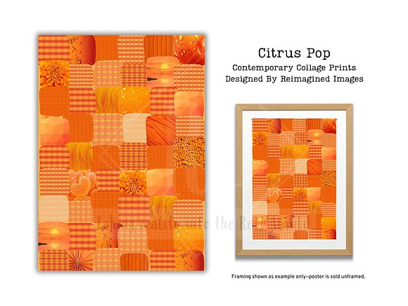 Citrus Pop - Contemporary Collage Prints for sale, Designed By Reimagined Images