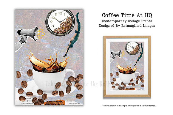 Coffee time at HQ - Collage Print For Sale - Reimagined Images