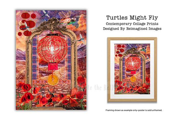 Turtles Might Fly - Collage Print For Sale - Reimagined Images