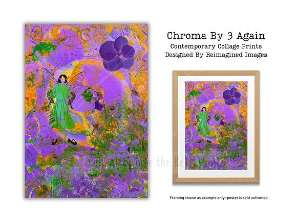 Chroma By 3 Again - Contemporary Collage Prints for sale, Designed By Reimagined Images