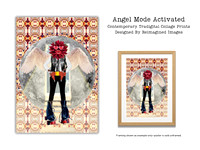 Angel Mode Activated - Contemporary Tradigital Collage Prints for sale, Designed By Reimagined Images
