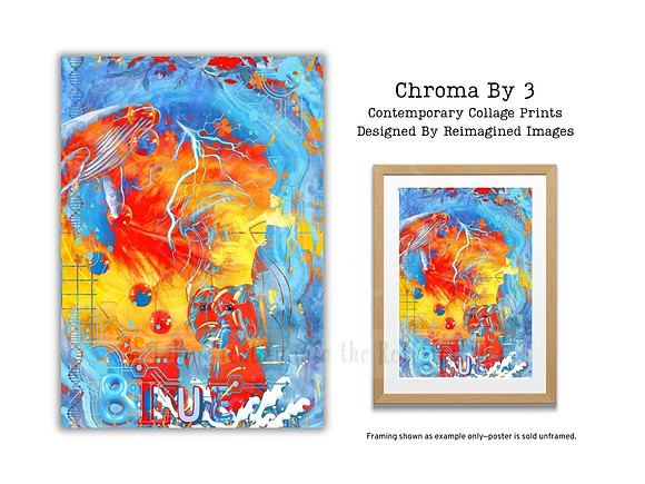 Chroma By 3 - Contemporary Collage Prints for sale, Designed By Reimagined Images